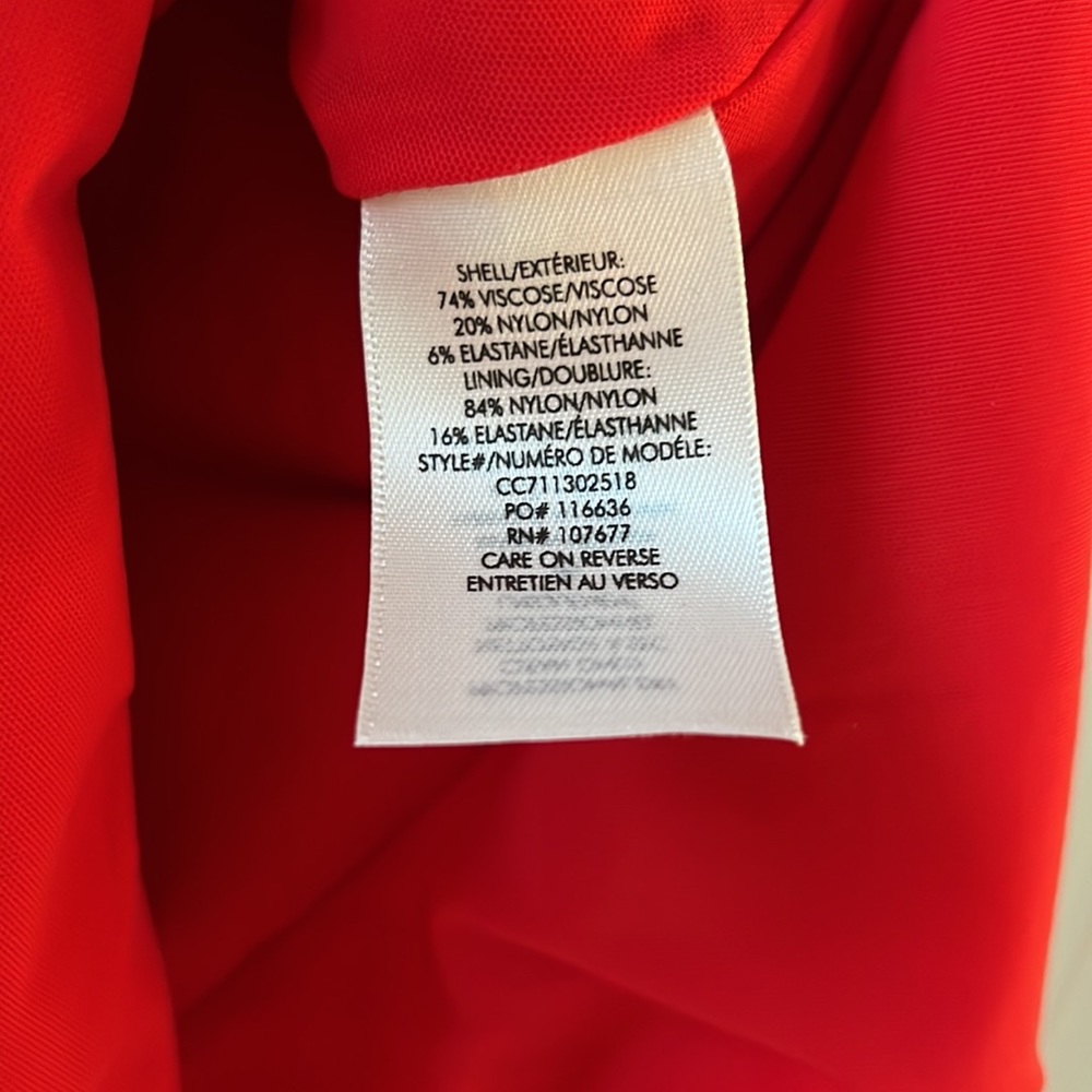 Alice + Olivia - v neck fit and flare red cocktail dress - size 0 - Picture 6 of 8